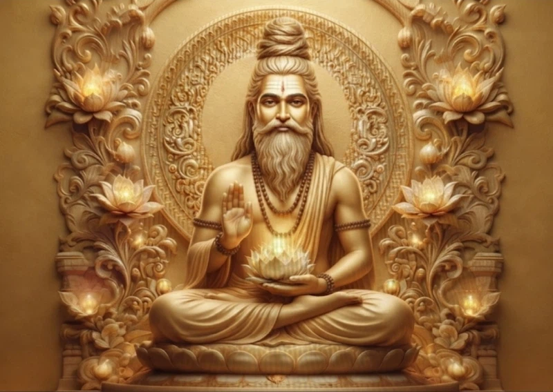 Goldener Patanjali als Symbol für Meditation und innere Ruhe